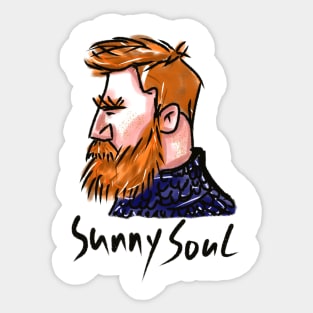 redhead man with sunny soul Sticker